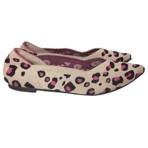 UNN Women's Ballet Flats Leopard Loafer Slip-on Pointed Toe Lightweight Mesh